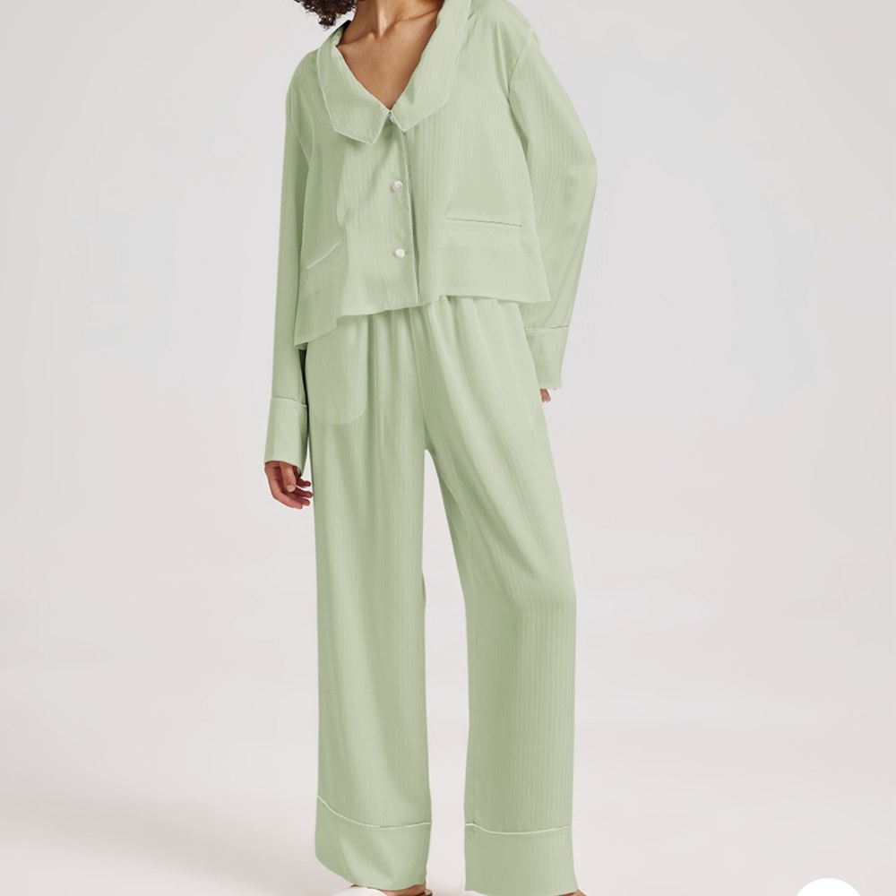 Nap Loungewear The Lazy Cat PJ Set Sage Large